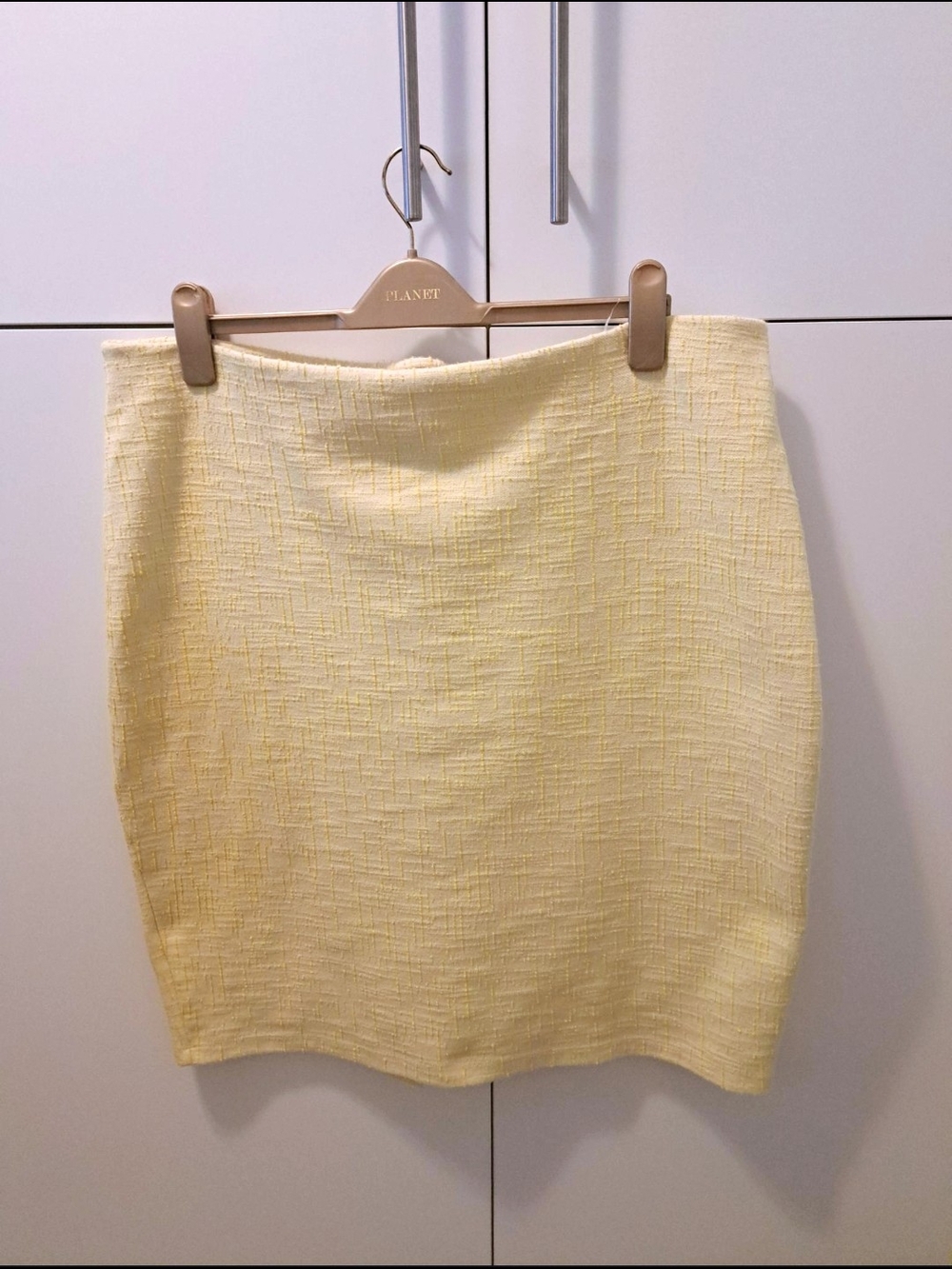 Marks & Spencer Pale Yellow Textured Pencil Skirt